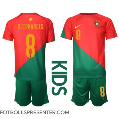 Portugal Bruno Fernandes #8 Hemmatröja Barn VM 2022 Kortärmad (+ korta byxor)